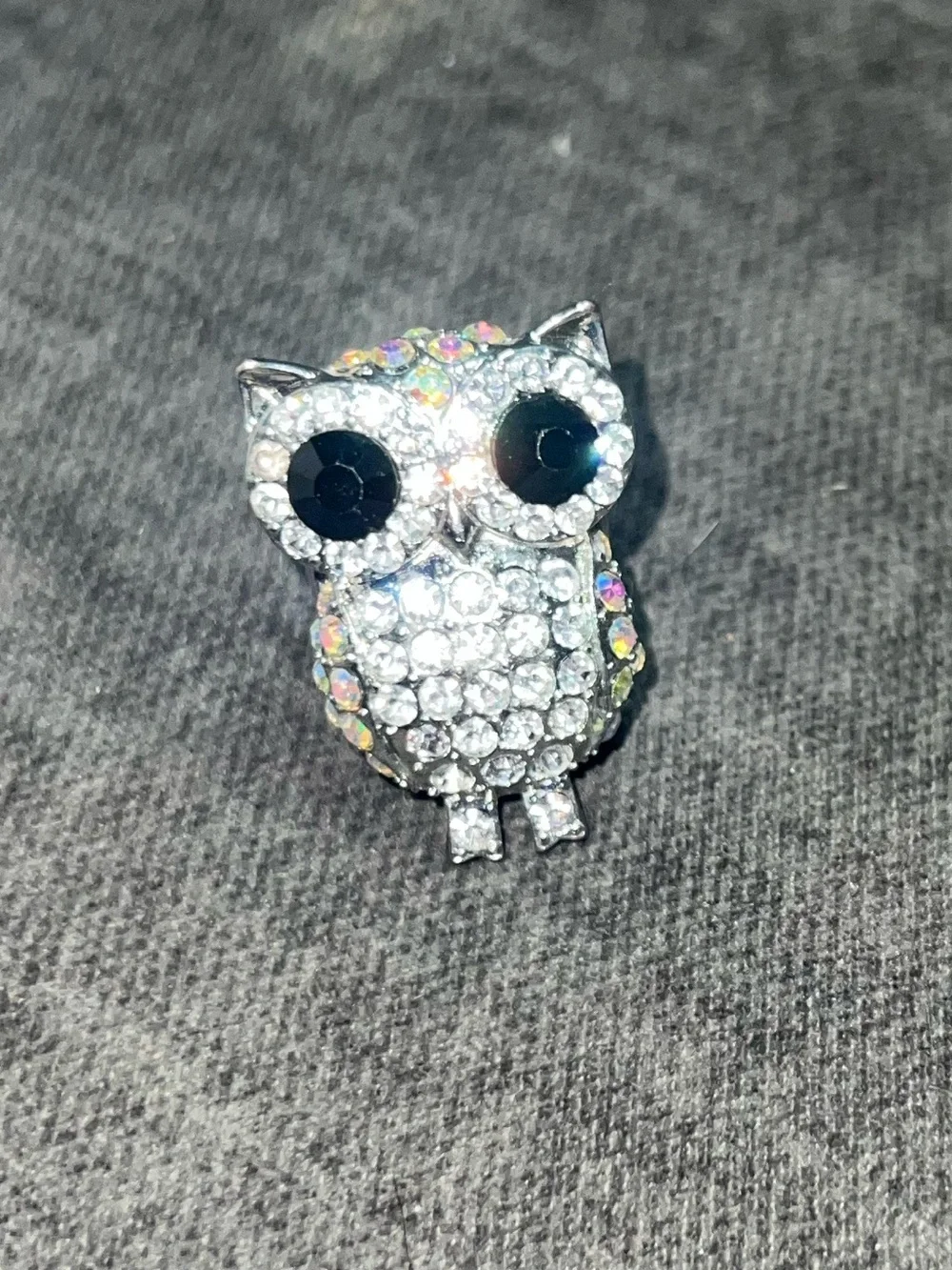 Crystal Owl Accent Figurine - Silver Sparkle